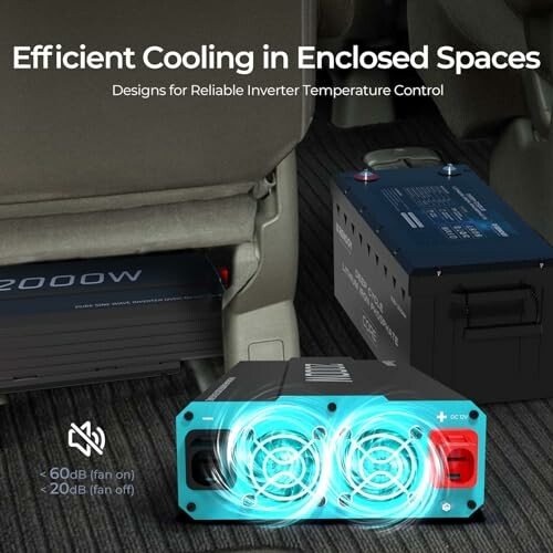 Efficient cooling system for inverters in enclosed spaces