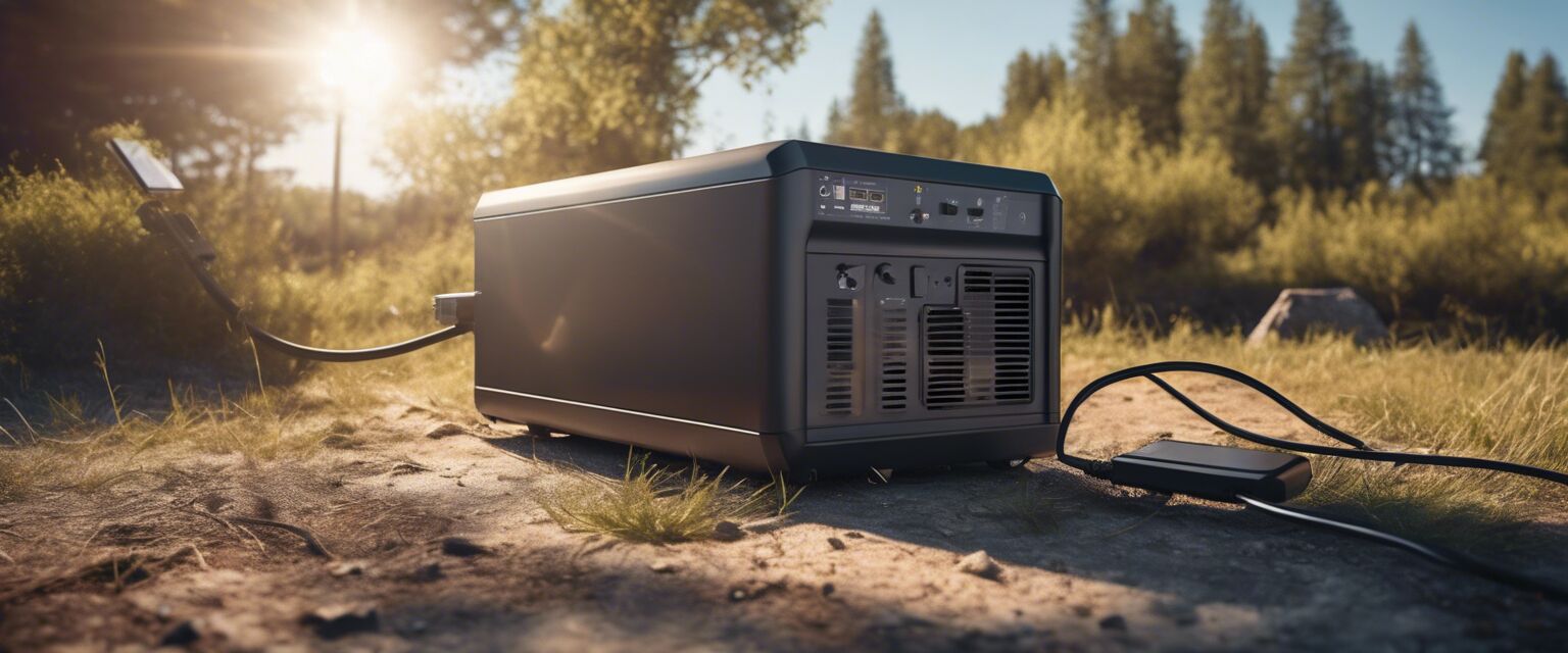 Solar panel charging a portable power station